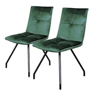 Gestoffeerde stoelen Eaden (set van 2) fluweel/ijzer - zwart - Groen