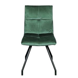 Chaises capitonnées Eaden (lot de 2) Velours / Fer - Noir - Vert