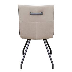 Gestoffeerde stoelen Eaden (set van 2) fluweel/ijzer - zwart - Crème