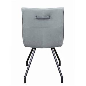 Gestoffeerde stoelen Eaden (set van 2) fluweel/ijzer - zwart - Grijs