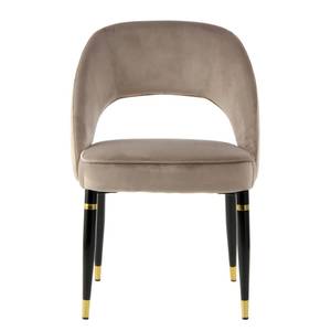 Gestoffeerde stoelen Courtney (2 stuk) fluweel/deels massief eucalyptushout - Taupe/Goudkleurig