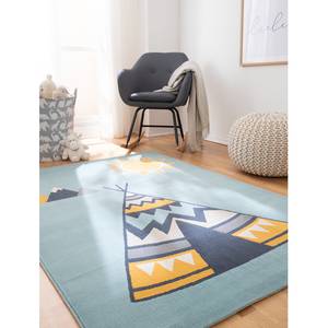 Tapis enfant Weely X Fibres synthétiques - Bleu layette