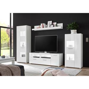 Ensemble meubles TV Cely I (4 éléments) Blanc brillant / Blanc mat