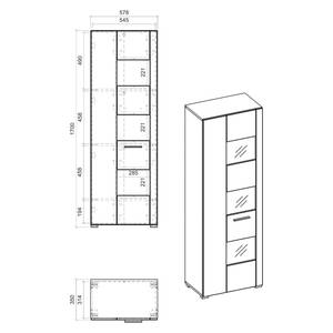 Woonwand Cely I (4-delig) hoogglans wit/mat wit