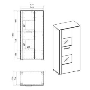 Woonwand Cely I (4-delig) hoogglans wit/mat wit