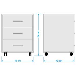 Rollcontainer Okay Lichtgrau / Silber