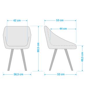 Armleunstoel Skelde II kunststof/staal - zwart - 2-delige set