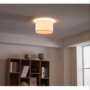 Plafondlamp Summa Small katoen/ijzer - 2 lichtbronnen - Wit