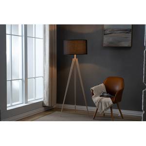 Lampadaire Tripod Iver Coton / Fer - 1 ampoule - Noir