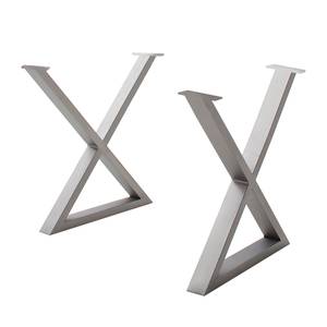 Tischgestell KAPRA Eisen - Silber - X-Form