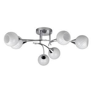 Plafondlamp Ripoli melkglas/staal - 6 lichtbronnen