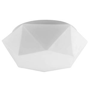 Plafondlamp Gea melkglas/staal - 1 lichtbron - Diameter: 35 cm