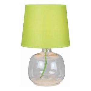Tafellamp Mandy textielmix/transparant glas - 1 lichtbron - Limegroen
