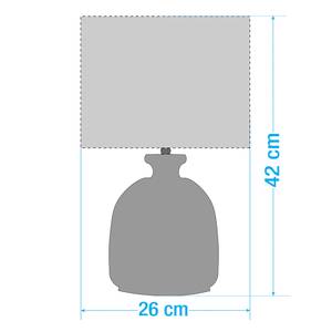 Tafellamp Vernal badstof/rookglas - 1 lichtbron - Grijs