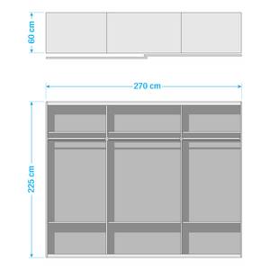 Schwebetürenschrank Mecheln Weiß - Holzwerkstoff - 270 x 225 x 60 cm