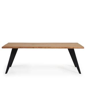 Table Malling Chêne massif / Acier - Noir - Chêne - 180 x 100 cm
