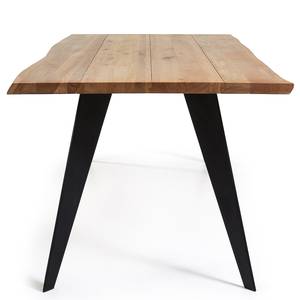 Table Malling Chêne massif / Acier - Noir - Chêne - 180 x 100 cm