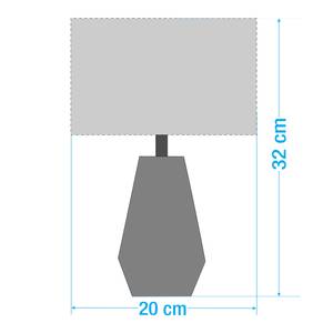 Lampe Worley Tissu éponge / Fer - 1 ampoule - Argenté