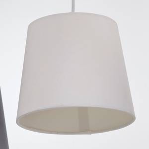 Hanglamp Vico badstof/massief eucalyptushout - 5 lichtbronnen