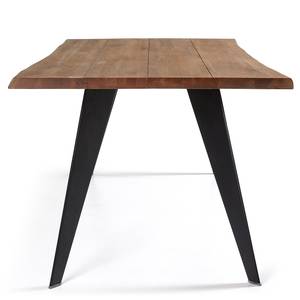 Eettafel Malling massief eikenhout/staal - zwart - Eikenhout antiek - 220 x 100 cm