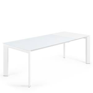 Eettafel Retie II glas/staal - Wit - Breedte: 160 cm