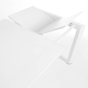 Table Retie II Verre / Acier - Blanc - Largeur : 160 cm
