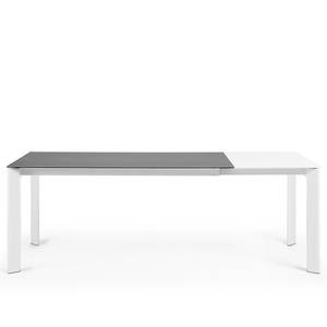 Table Retie I Céramique et verre / Acier - Gris foncé - Largeur : 160 cm - Blanc