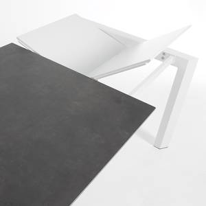 Esstisch Retie I Keramik & Glas / Stahl - Dunkelgrau - Breite: 160 cm - Weiß