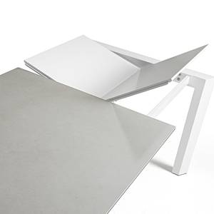 Table Retie I Céramique et verre / Acier - Gris fumé - Largeur : 160 cm - Blanc