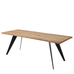 Eettafel Malling massief eikenhout/staal - zwart - Eik - 220 x 100 cm