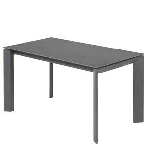 Table Retie I Céramique et verre / Acier - Gris foncé - Largeur : 140 cm - Anthracite