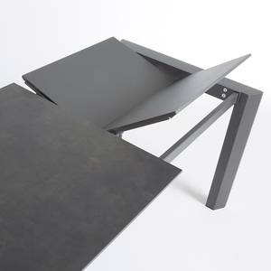 Table Retie I Céramique et verre / Acier - Gris foncé - Largeur : 140 cm - Anthracite