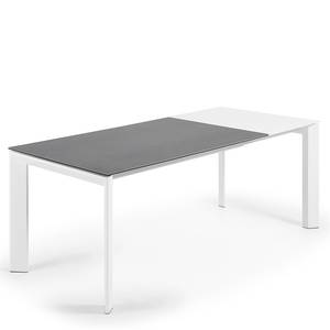 Table Retie I Céramique et verre / Acier - Gris foncé - Largeur : 140 cm - Blanc