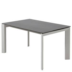 Eettafel Retie I keramiek & glas/staal - Donkergrijs - Breedte: 140 cm - Heldergrijs