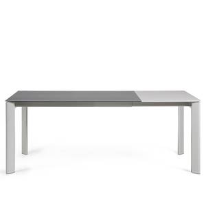 Eettafel Retie I keramiek & glas/staal - Donkergrijs - Breedte: 140 cm - Heldergrijs