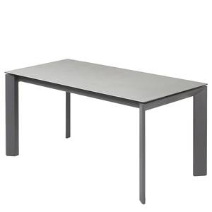 Table Retie I Céramique et verre / Acier - Gris fumé - Largeur : 160 cm - Anthracite