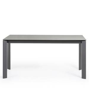 Table Retie I Céramique et verre / Acier - Gris fumé - Largeur : 160 cm - Anthracite