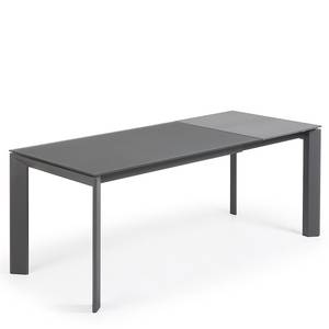 Table Retie II Verre / Acier - Graphite - Largeur : 140 cm
