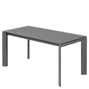 Eettafel Retie II keramiek & glas/staal - Grafiet - Breedte: 160 cm