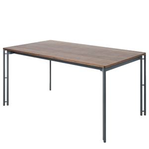 Eettafel Montels deels massief walnotenhout/staal - walnotenhout/zwart