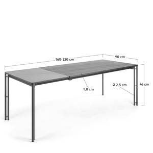 Eettafel Montels deels massief walnotenhout/staal - walnotenhout/zwart