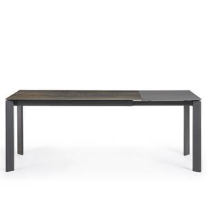 Eettafel Retie III keramiek & glas/staal - Antiek bruin - Breedte: 140 cm - Antraciet