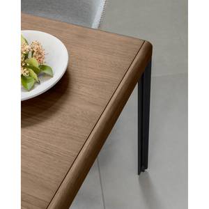 Table extensible Narny (extensible) - Placage en bois véritable - Noyer - 120 x 80 cm