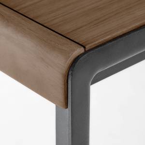 Table extensible Narny (extensible) - Placage en bois véritable - Noyer - 120 x 80 cm