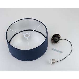 Hanglamp Satley fluweel/metaal - 1 lichtbron - Blauw