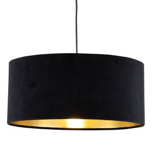 Hanglamp Satley fluweel/metaal - 1 lichtbron - Zwart