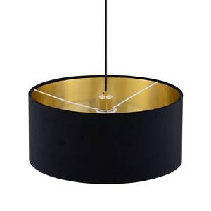 Suspension Satley Velours / Métal - 1 ampoule - Noir