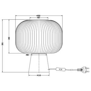 Tischleuchte Swanley satiniertes Glas / Metall - 1-flammig