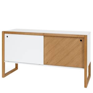 Sideboard Hoboken Eiche teilmassiv - Weiß / Eiche