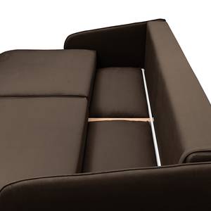 Sofa Fosse I (3-Sitzer) Samt - Microfaser Soile: Dunkelbraun
